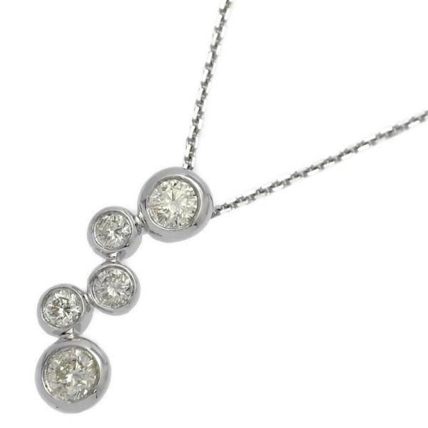 WG ダイヤモンド ネックレス 0.5ct/5P・ダイヤモンド ネックレス・ペンダント/K18(WG無)-3.0g