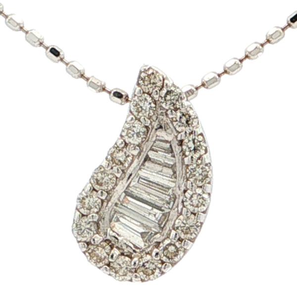 K18WG ダイヤモンド ティアドロップ ネックレス 0.28ct ティアドロップ ダイヤモンドネックレス ペンダント K18WG/750