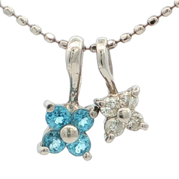 0.08ct フラワーモチーフ 4P ダイヤモンドネックレス ペンダント Pt900