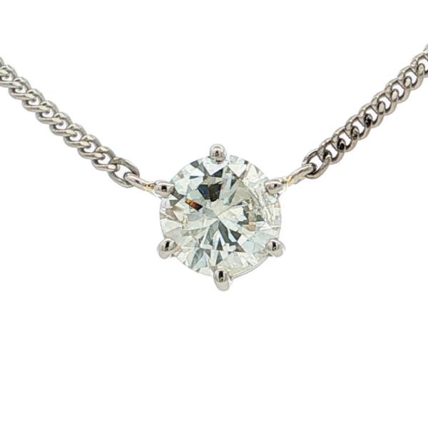 1.06ct Jewelry MAKI ジュエリーマキ シンプルライン 1ctアップ ダイヤモンドネックレス ペンダント Pt850-4.8g プラチナ /h260627/617065