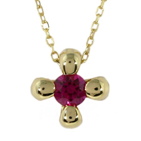ルビー　ダイヤモンド　ネックレス　AHKAH AHKAH アーカー エンゼルクロス クローバーモチーフ 1P・ルビー