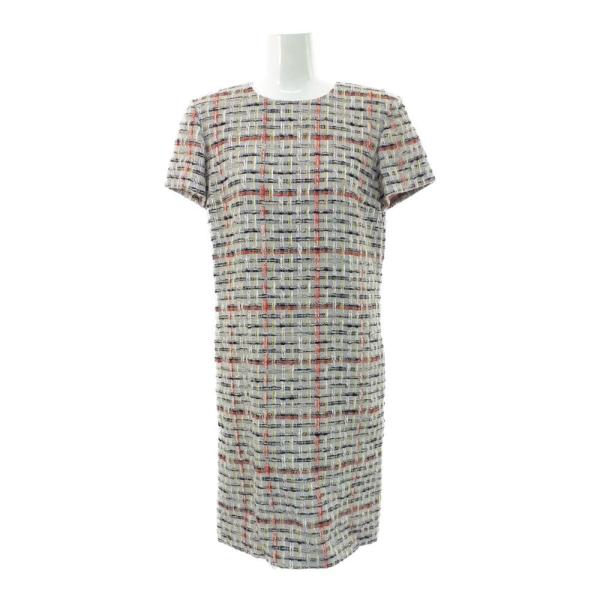 CHANEL チェック柄 半袖ワンピース 38 CHANEL 超美品・シャネル DRESS COTTON TWEED・半袖・ワンピース