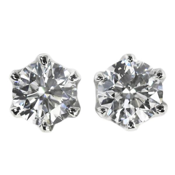 Pt900 total0.60ct ダイヤモンド スタッドピアス ソリティア スタッド ピアス – PT900、0.60カラット