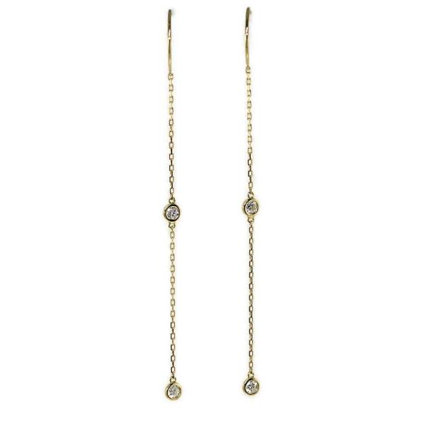 AHKAH（アーカー） ドゥヌーディー ダイヤモンドチェーンピアス/K18YG