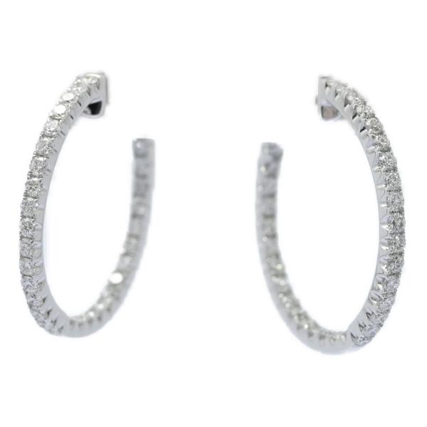 ダイアモンドフープピアス 0.7ct/ダイヤモンド フープ・ピアス/K18WG/750-3.6g/ホワイトゴールド