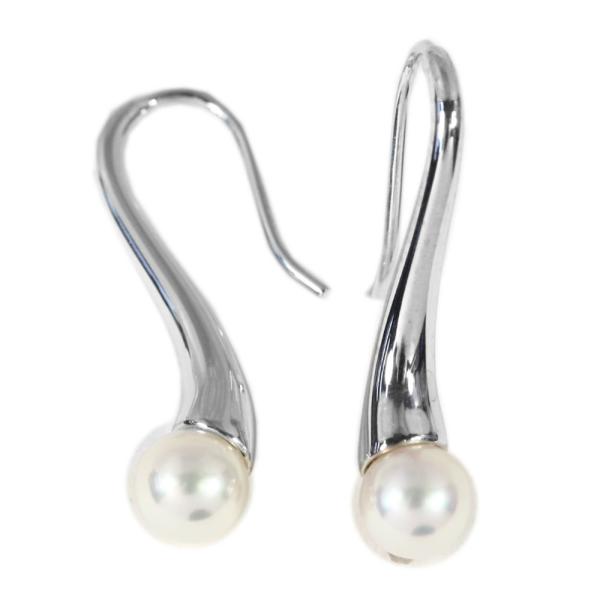 MIKIMOTO ミキモト 真珠 パール フックピアス/K18WG/750-2.8g MIKIMOTO ミキモト 真珠 パール フックピアス/K18WG/750-2.8g