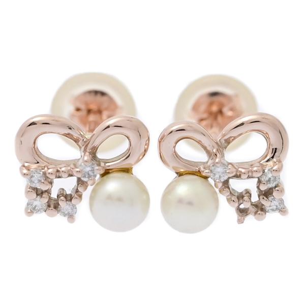 VENDOME AOYAMA ヴァンドーム青山 アコヤパール ピアス k10 Vendome Aoyama ヴァンドーム青山 リボンモチーフ・アコヤ真珠/パール