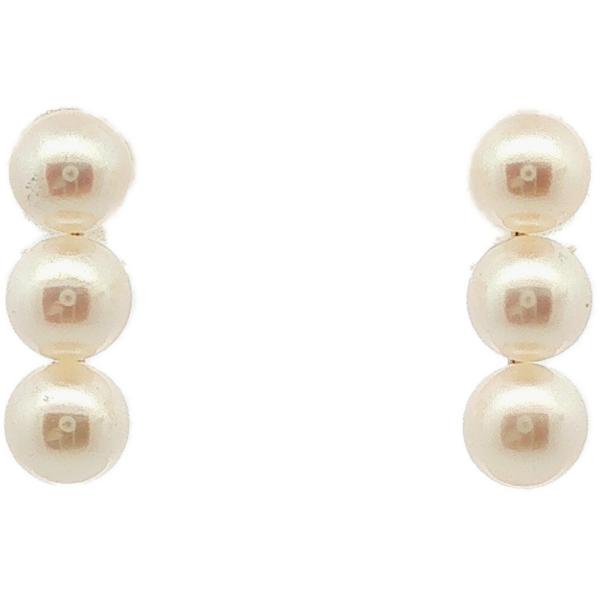 アコヤ ベビー 6P アコヤ真珠 Japan Pearl 養殖真珠 真珠 パール スタッド バーピアス K18YG/750-1.1g イエローゴールド /h260626/616867