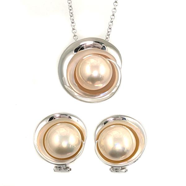 C080803)TASAKI SV925 マベパール ネックレスイヤリング