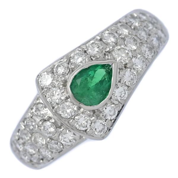 美品 EM0.27ct/FD:0.69ct/5月誕生石 エメラルド ダイヤモンド リング