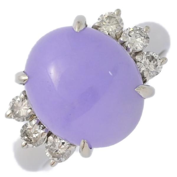 ❤️未使用❤️ BIG ラベンダー翡翠 含浸無 ダイヤ プラチナ リング ラベンダー翡翠 10ct ダイヤモンド 0.6ct プラチナ リング(指輪