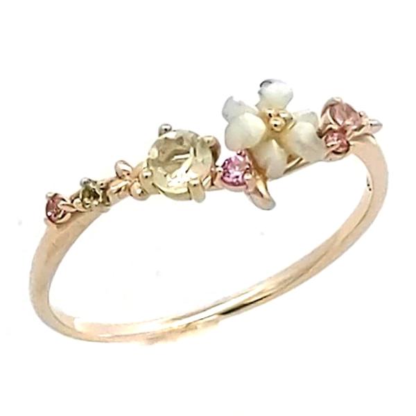 花モチーフ ゴールドリング カラーストーン　サマンサティアラ Samantha Tiara サマンサティアラ リング 良好 ゴールドカラー