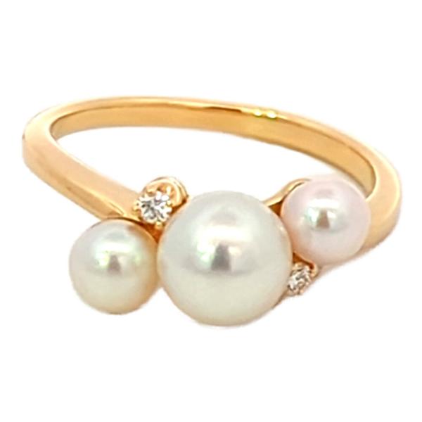 MIKIMOTO（ミキモト） アコヤ真珠 パール ダイヤモンド リング 指輪