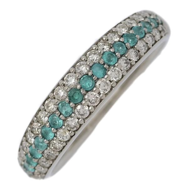 年末セール) PT0.18ct/FD:0.3ct/Milluflora ミルフローラ 3連 パライバ