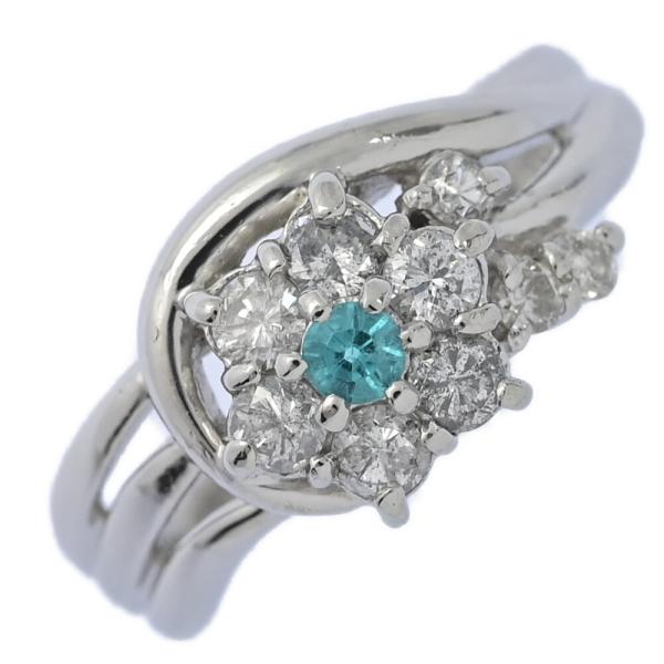 PT0.056ct/FD:0.447ct/パライバトルマリン ダイヤモンド リング 指輪