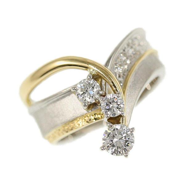 アズタイム(石川暢子) 7P・ダイヤモンドリング・指輪/K18YG/750×Pt900