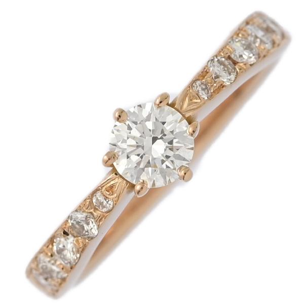 天然 ダイヤモンド リング 0.305ct FD0.2ct 計0.5ct K18PG 750