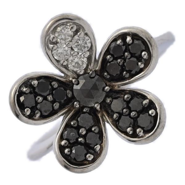 0.5ct/フラワーモチーフ・ブラックダイヤモンド・ダイヤモンドリング