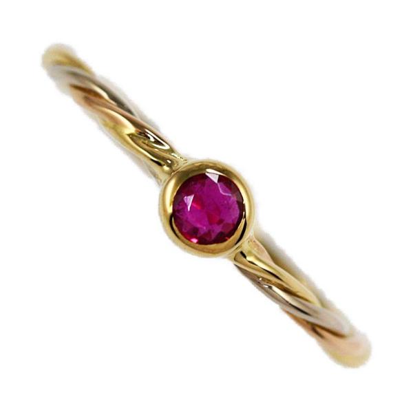 Cartier（カルティエ） ルビー トリニティツイストリング/K18YG WG PG