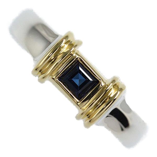 新品仕上 廃盤 希少 ティファニー サファイア コンビ リング 指輪 18k