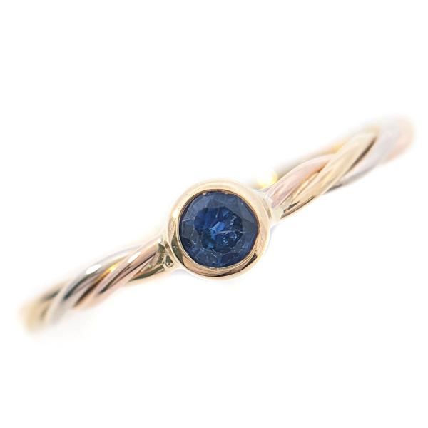 美品レア オールドティファニー ツイスト サファイア リング 11号 k18 美品レア オールドティファニー ツイスト サファイア リング 11号 k18