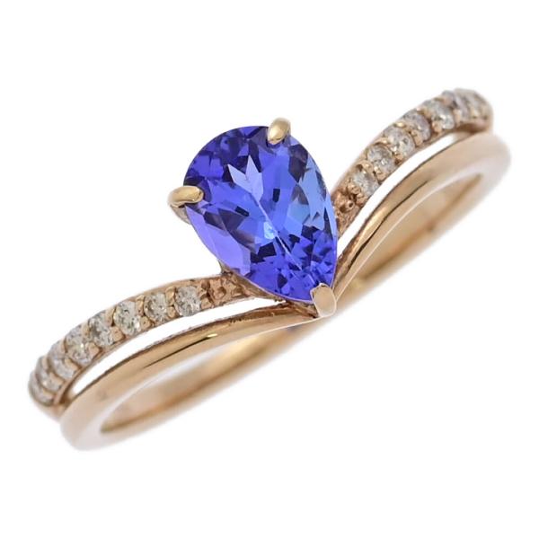 TA0.68ct/FD:0.13ct/V字モチーフ・12月誕生石 1P・タンザナイト 