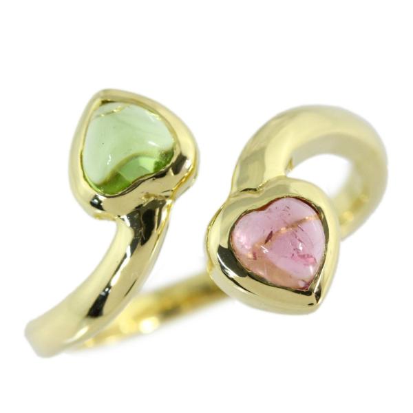 ファラオーネ ハートモチーフ 2P・トルマリン・ペリドットリング・指輪