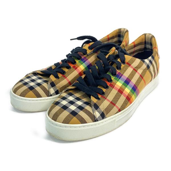 【超希少】BURBERRY スニーカー レインボー ノバチェック ベージュ rfstore_slca0324m