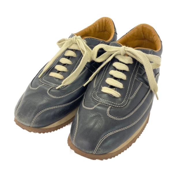 HERMES エルメス レザー クイック Hステッチ レザースニーカー