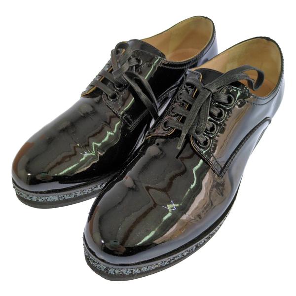 miu miu ミュウミュウ エナメル レースアップ シューズ靴 36 1/2 ブラック /b260619/618074