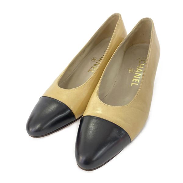 CHANEL（シャネル） レザー バイカラー・パンプス靴/A01373/371/2