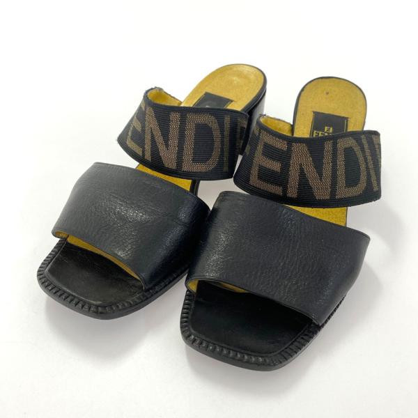 【美品】FENDI フェンディ ウエッジソールサンダル FENDI(フェンディ) オープントゥウェッジソールサンダル ブラック