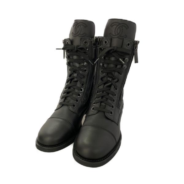 CHANEL マトラッセ キルティングブーツ サイズ37 CHANEL(シャネル) 24AW マトラッセ ココマーク キルティングレザー