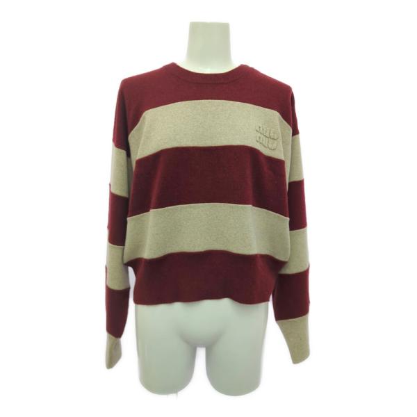 新品未使用 miumiu シェトランドカシミアニット Miu Miu ロゴジャカード カシミアセーター | ブラック | FARFETCH JP