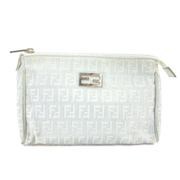 FENDI フェンディ FF ズッキーノ コスメポーチ/8N0035/ホワイト