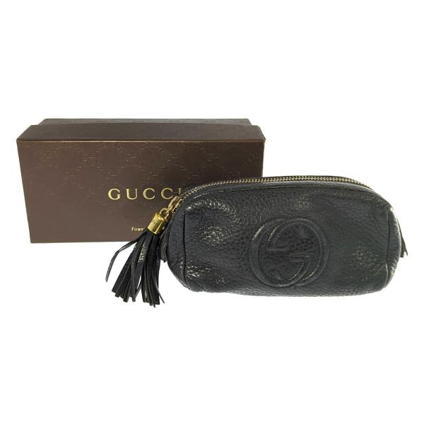 Gucci レザー ポーチ タッセル付き GUCCI（グッチ） GGロゴ ソーホー インターロッキングG コスメポーチ