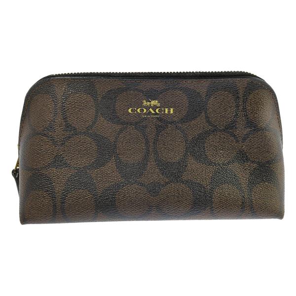 COACH コーチ シグネチャー コスメポーチ ブラウン 化粧ポーチ/b260619/618105