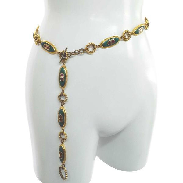 希少　GUCCI オールドグッチ　チェーンベルト　インターロッキング　レッド GUCCI - GUCCI インターロッキングG チェーンベルトの通販 by