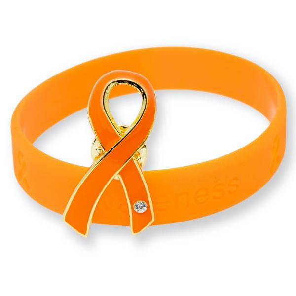 オレンジリボン型ピンバッジ 6個セット 専用 オレンジリボン型ピンバッジ 6個セット 専用 オレンジカラー