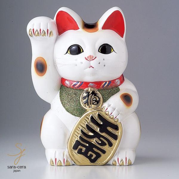 白小判猫8号右手 ギフト箱入り 金運招き猫 : 白いごはん器のお店