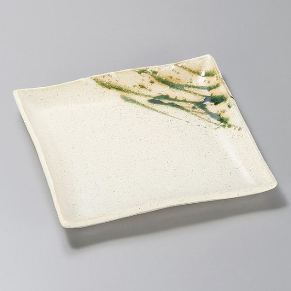 和食器 織部伊吹 正角皿 21×21×2.5cm スクエア プレート カフェ