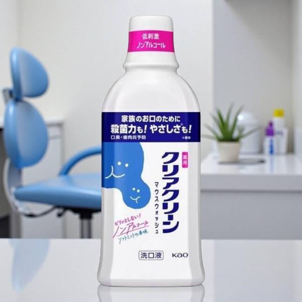 花王 クリアクリーン マウスウォッシュ ソフトミント 600ml 薬用 洗口液 口臭予防 ノンアルコール 殺菌力 やさしい使い心地