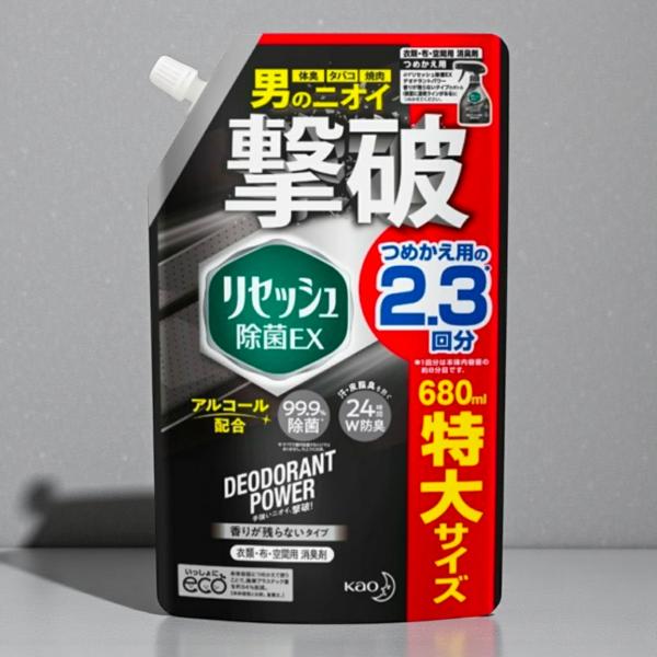 他サイト： 花王リセッシュ除菌EX 消臭芳香剤 液体 消臭スプレー デオドラントパワー 香りが残らないタイプスパウト 詰め替え 680mlの商品画像