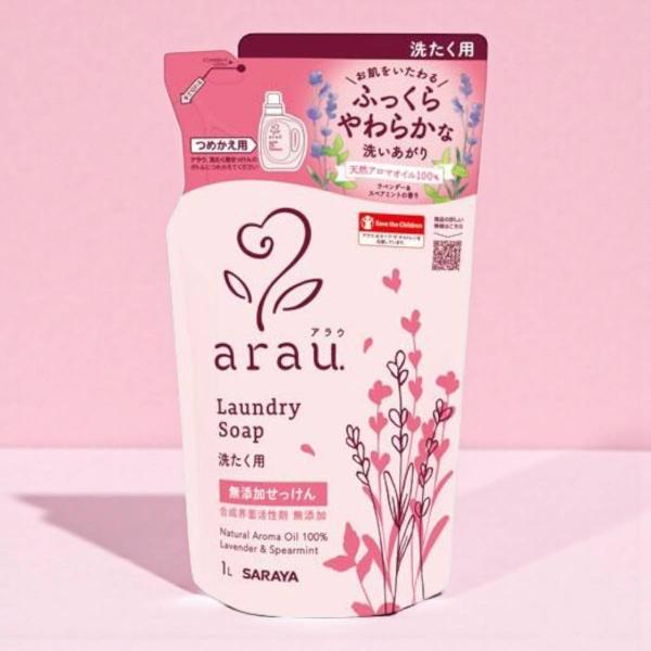 アラウ 無添加 洗濯用せっけん 詰替用 1L SARAYA 液体洗剤 柔軟剤不要 赤ちゃん衣類対応 天然アロマ 日本製 arau 爆買