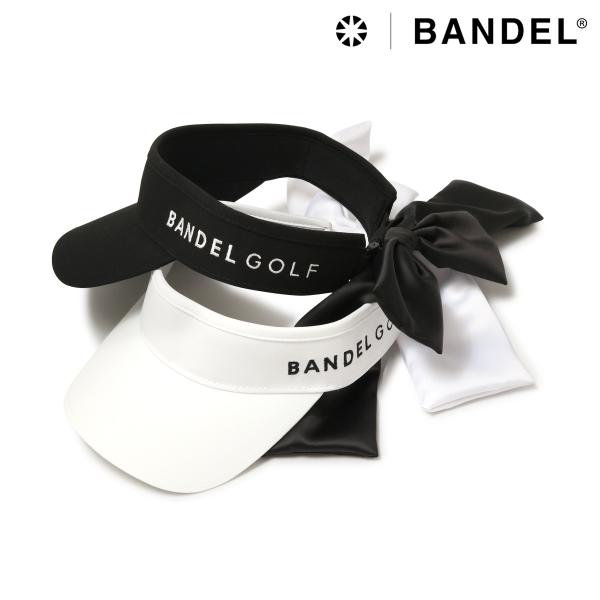 BANDEL - coco 中古 バンデル BANDEL サンバイザー フリー ホワイト 刺しゅうロゴ リボン付き シンプル BANDEL（バンデル） ゴルフ サンバイザー 帽子 レディース BGI-3SRSV