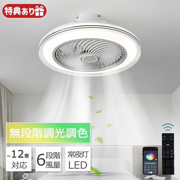 シーリングファンライト 12畳 LED ファン付き照明 シーリングファン シーリングライト リモコン付き 8畳 DCモーター 照明器具 省エネ 和室 おしゃれ 2025
