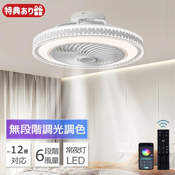 シーリングファンライト 12畳 LED ファン付き照明 シーリングファン シーリングライト リモコン付き 8畳 DCモーター 照明器具 省エネ 和室 おしゃれ 2025