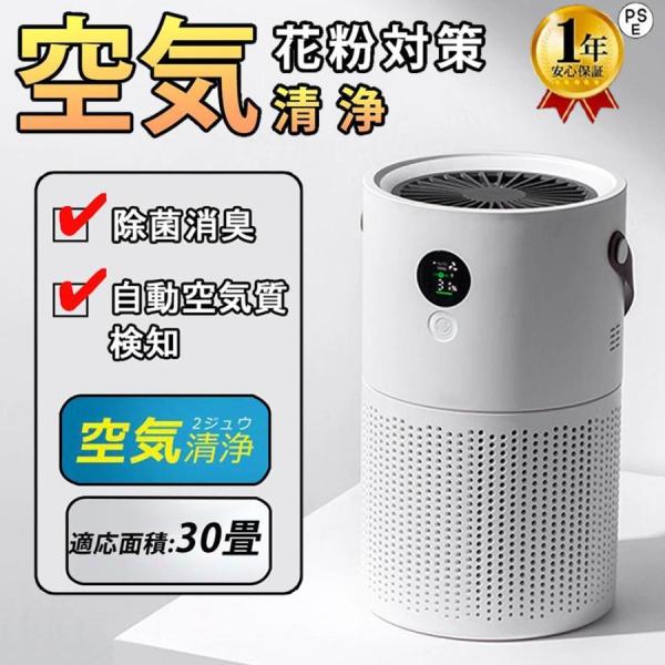 空気清浄機 ポータブル 小型 HEPAフィルター マイナスイオン ほこりセンサー 3段階風量 充電式 USB コンパクト 卓上 30畳 タイマー PM2.5 ほこり 花粉対策
