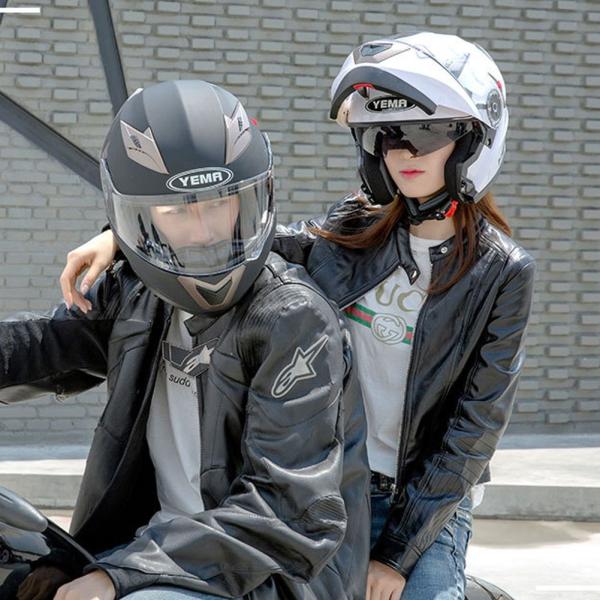 新品 白の猫 男女兼用バイクヘルメット フルフェイスダブルシールド