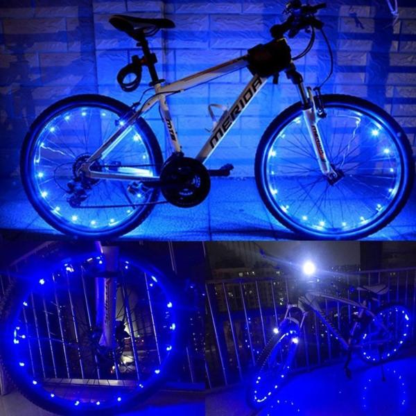 夜間の事故防止に！防水設計 自転車 LED ホイールライト 